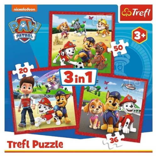 Пазл Trefl Paw Patrol Щасливі собаки 3 в 1 (5900511348675)