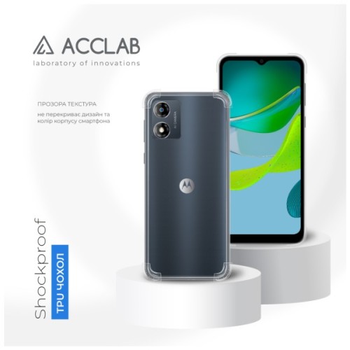Чохол до мобільного телефона ACCLAB ShockProof Motorola Moto E13 Transparent (1283126587917)