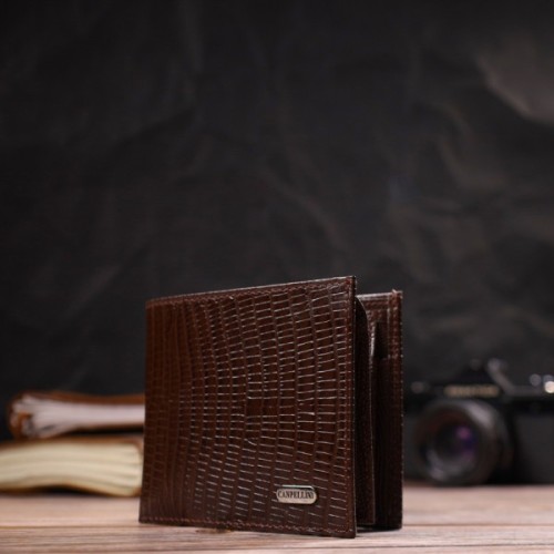 Портмоне Canpellini З натуральної шкіри Коричневе (21785)