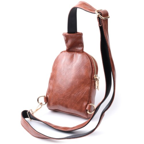 Сумка Vintage Компактна жіноча через плече на два відділення з екошкіри Коричнева (22783)