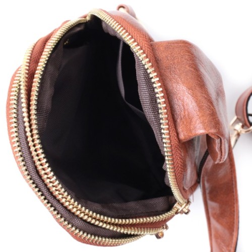 Сумка Vintage Компактна жіноча через плече на два відділення з екошкіри Коричнева (22783)