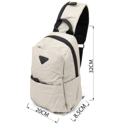 Сумка Vintage Через плече нейлон Світло-сіра (20631)