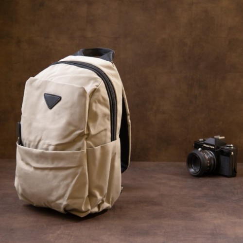 Сумка Vintage Через плече нейлон Світло-сіра (20631)