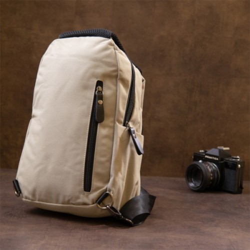 Сумка Vintage Через плече нейлон Світло-сіра (20631)