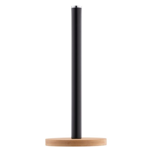 Тримач паперових рушників Ardesto Midori 15х34см, метал, бамбук, чорний (AR0913BB)