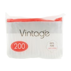 Ватні палички Vintage Cotton в поліетиленовій упаковці 200 шт. (4820164151587)
