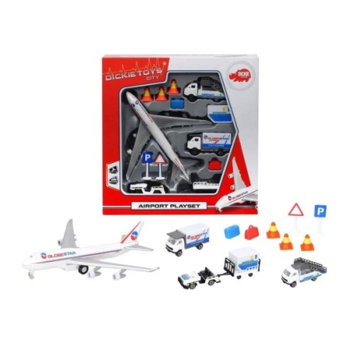 Ігровий набір Dickie Toys Аеропорт, 3 машинки,1 літак, 13 аксесуарів (3743001)