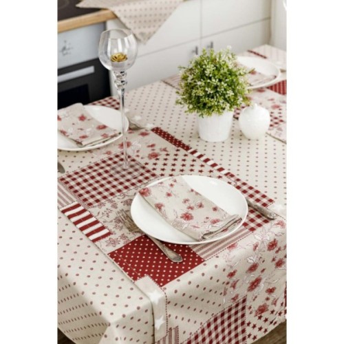 Серветка на стіл Прованс Квіти бордо Господиня 35х45 см (4823093451834)