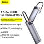 Концентратор Baseus USB3.1 Type-C to USB Type C PD 100W/HDMI 4K 60 Hz/3*USB 3.2 Gen1/ 5in1 (CAHUB-CX0G)