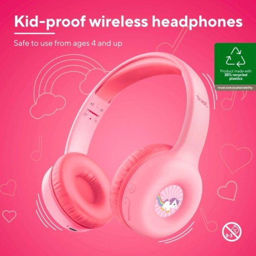 Навушники Trust Nouna Kids Wireless Pink (25274)