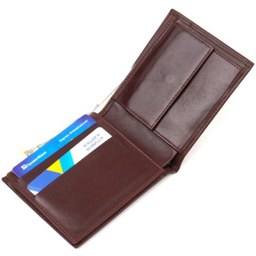 Портмоне Canpellini З натуральної шкіри Темно-коричневе (21782)