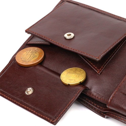 Портмоне Canpellini З натуральної шкіри Темно-коричневе (21782)