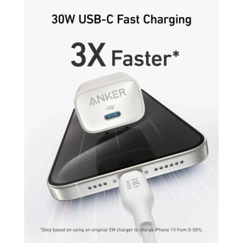 Зарядний пристрій Anker PowerPort 511 Nano IV 30W USB-C White (A2337G21)
