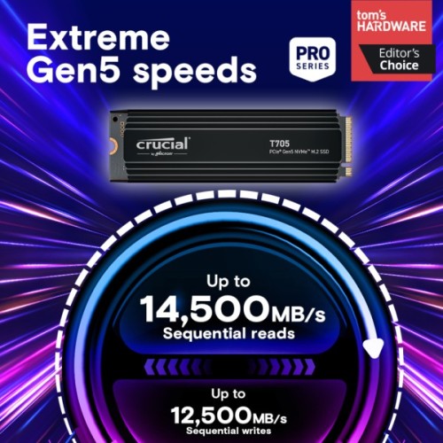 Накопичувач SSD M.2 2280 1TB T705 with Heatsink Micron (CT1000T705SSD5)