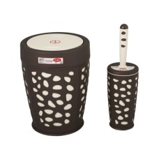 Набір для ванної кімнати Planet Household Stone 2 предмети коричневий з кремовим (6867)