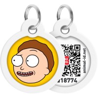 Адресник для тварин WAUDOG Smart ID з QR паспортом "Рік і Морті 2", коло 25 мм (225-0281)