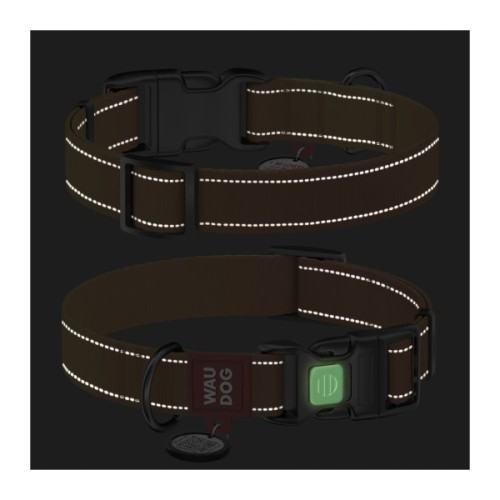 Нашийник для тварин WAUDOG Nylon Mono з QR паспортом, пластиковий фастекс M помаранчевий (52104)