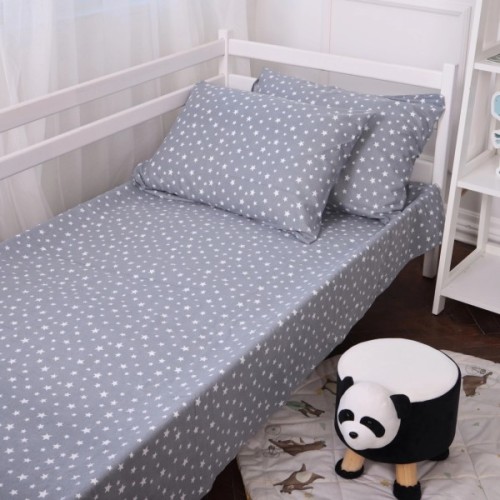 Постільна білизна MirSon 012 Grey Stars Фланель 220х240 King Size (2200009653117)