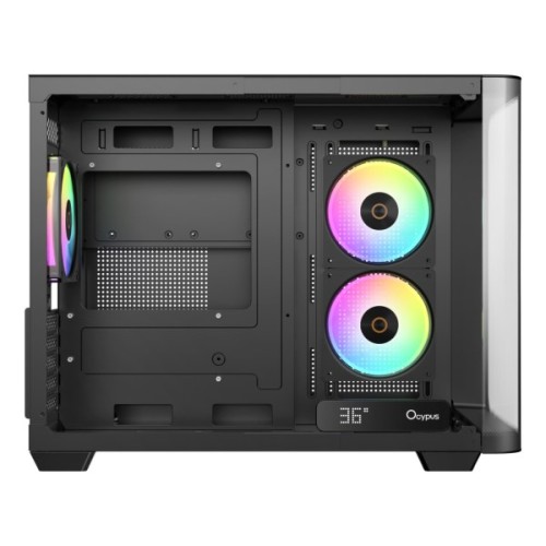 Корпус для ПК OCYPUS IOTA C50 BK CURVE ARGB DIGITAL (OTA-C50-BKD300CD-GL)