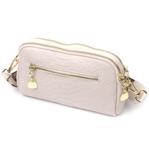 Сумка Vintage На два відділення з натуральної шкіри Біла (22357)