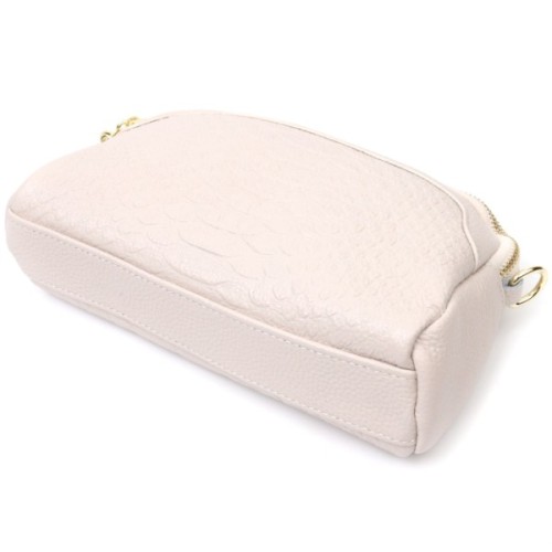 Сумка Vintage На два відділення з натуральної шкіри Біла (22357)