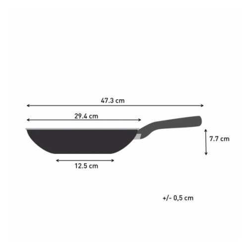 Сковорода Tefal ВОК Hard Stone 28 см, алюміній, бакеліт, сірий (D4561932)