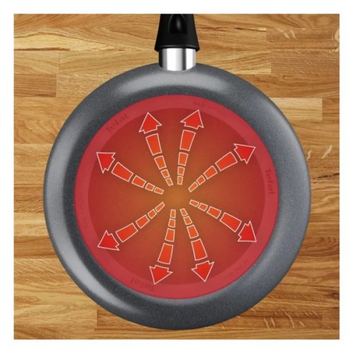 Сковорода Tefal ВОК Hard Stone 28 см, алюміній, бакеліт, сірий (D4561932)