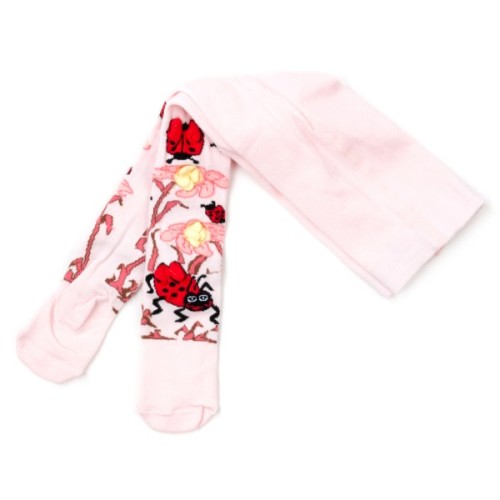 Колготки дитячі BNM з квітами (M0C0303-0409-0G-pink)