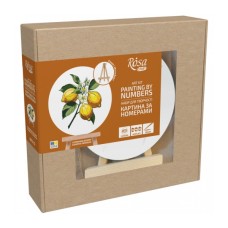 Картина по номерам Rosa Сонячні лимони", кругла, 15 см, з мольбертом (4823098548683)