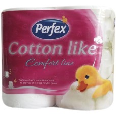 Туалетний папір Perfex Cotton Like Comfort Line 3 шари 4 рулони (8606108597262)