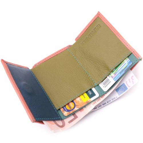 Гаманець ST Leather З натуральної шкіри Помаранчевий (19505)