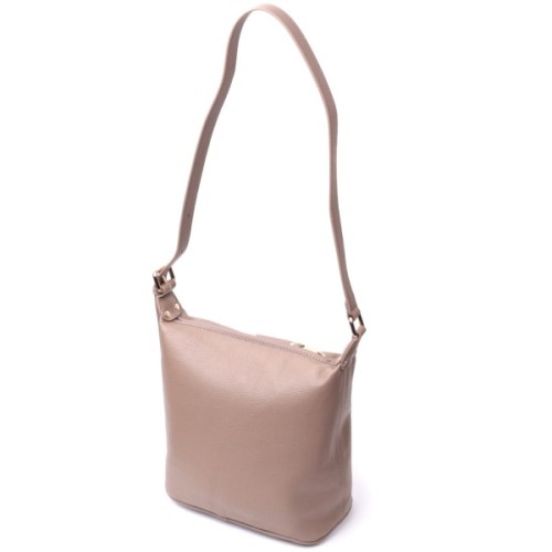 Сумка Vintage Жіноча з однією довгою ручкою з натуральної шкіри Бежева (22306)