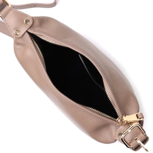 Сумка Vintage Жіноча з однією довгою ручкою з натуральної шкіри Бежева (22306)