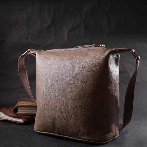 Сумка Vintage Жіноча з однією довгою ручкою з натуральної шкіри Бежева (22306)