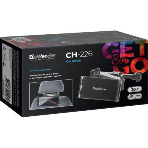 Універсальний автотримач Defender CH-226 110-190 мм, на підголівник (29226)