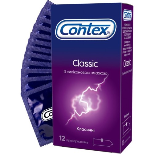 Презервативи Contex Classic латексні з силіконовою змазкою (класичні) 12 шт. (5060040302552)