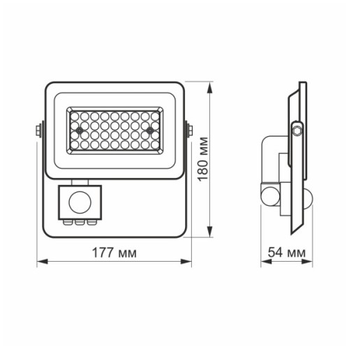 Прожектор Videx LED 30W 5000K з датчиком руху (VL-F2e305W-S)