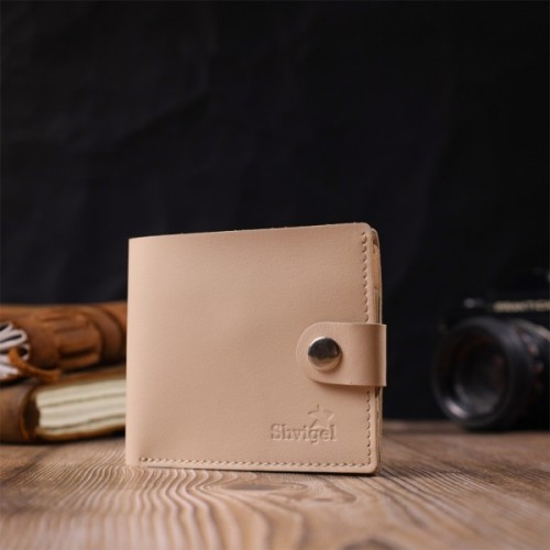 Гаманець Shvigel Шкіряний Молочний (16623)