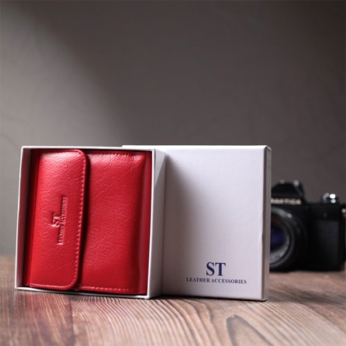 Гаманець ST Leather З натуральної шкіри Червоний (22720)