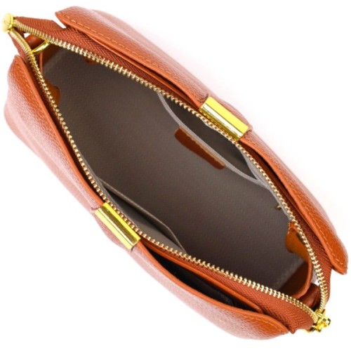 Сумка Vintage Жіноча на три відділення з натуральної шкіри Руда (22105)