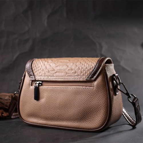 Сумка Vintage З натуральної шкіри Бежева (22373)