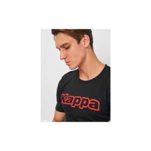 Футболка Kappa T-shirt Mezza Manica Girocollo K1335 Nero con stampa logo pet чорний M (8032606509689)