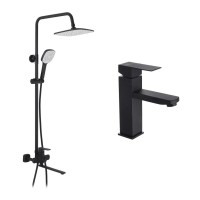 Душовий гарнітур Kroner Armada-SCH067 + змішувач Kubus-SCH010 (CVS30221)