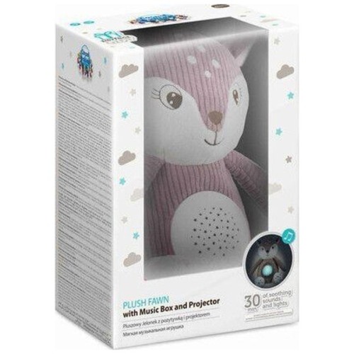 М'яка іграшка Canpol плюшева музична з проектором Оленя - рожева (77/206_pin)