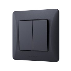 Вимикач Videx BINERA 2кл чорний графіт (VF-BNSW2-BG)