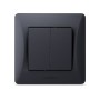 Вимикач Videx BINERA 2кл чорний графіт (VF-BNSW2-BG)