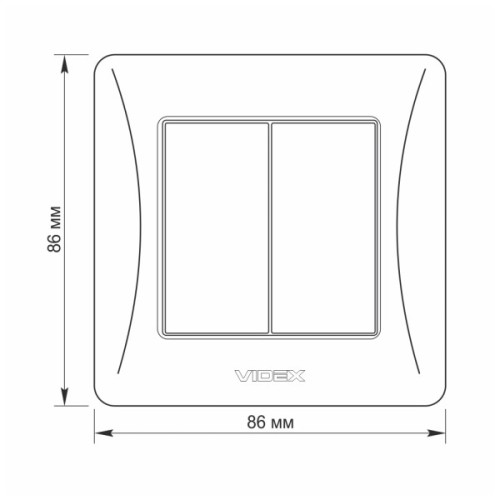 Вимикач Videx BINERA 2кл чорний графіт (VF-BNSW2-BG)