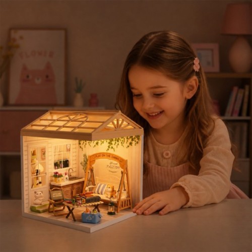 Конструктор Mini House румбокс серії Інтер'єр – Патіо (світло) (8010)