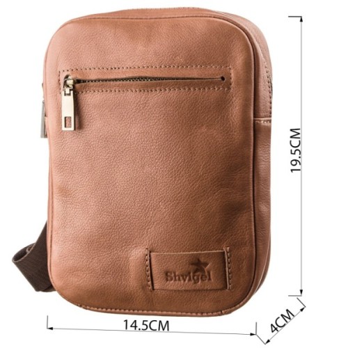 Сумка Shvigel Чоловіча шкіряна Руда (19104)