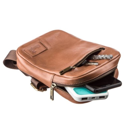 Сумка Shvigel Чоловіча шкіряна Руда (19104)